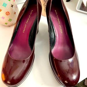 Marc Jacobs Raspberry Patent Leather Platforms